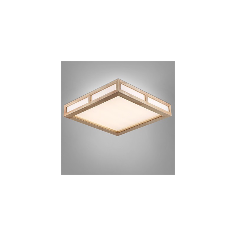 Plafoniera a filo mini moderna contemporanea in legno e bambù 2 LED 40 cm