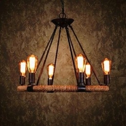 Lampadario a sospensione in metallo nero dipinto stile retrò vintage rustico classico