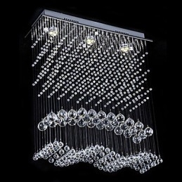 Lampadario a filo moderno in cristallo elettroplaccato, 4x GU10, 60 cm
