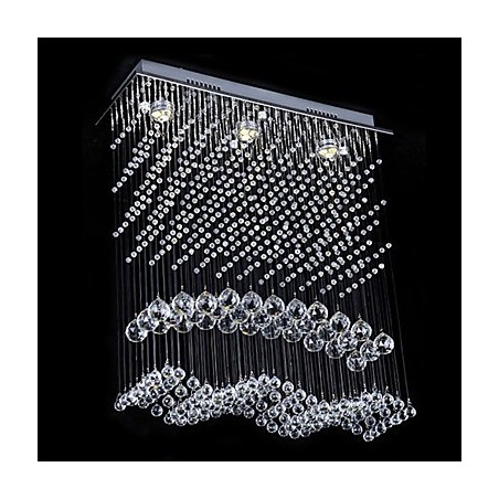 Lampadario a filo moderno in cristallo elettroplaccato, 4x GU10, 60 cm