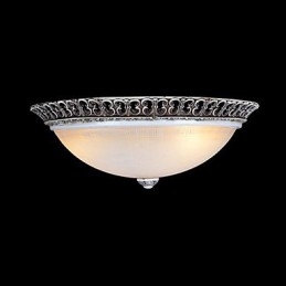 Plafoniera da soffitto a filo in vetro bianco e resina marrone scuro, intaglio classico europeo