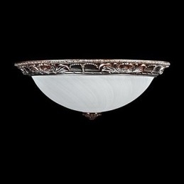 Plafoniera da soffitto in vetro e resina argento intagliata retrò classica europea