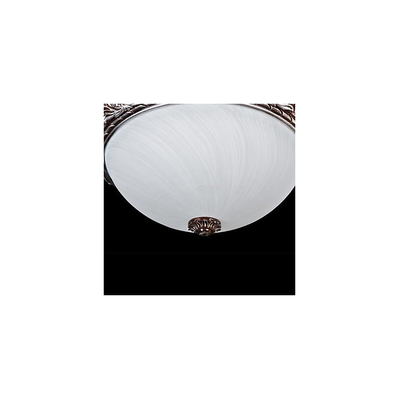 Plafoniera da soffitto in vetro e resina argento intagliata retrò classica europea