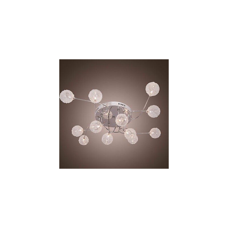 Plafoniera da soffitto G4 12 luci in ferro con paralumi in alluminio