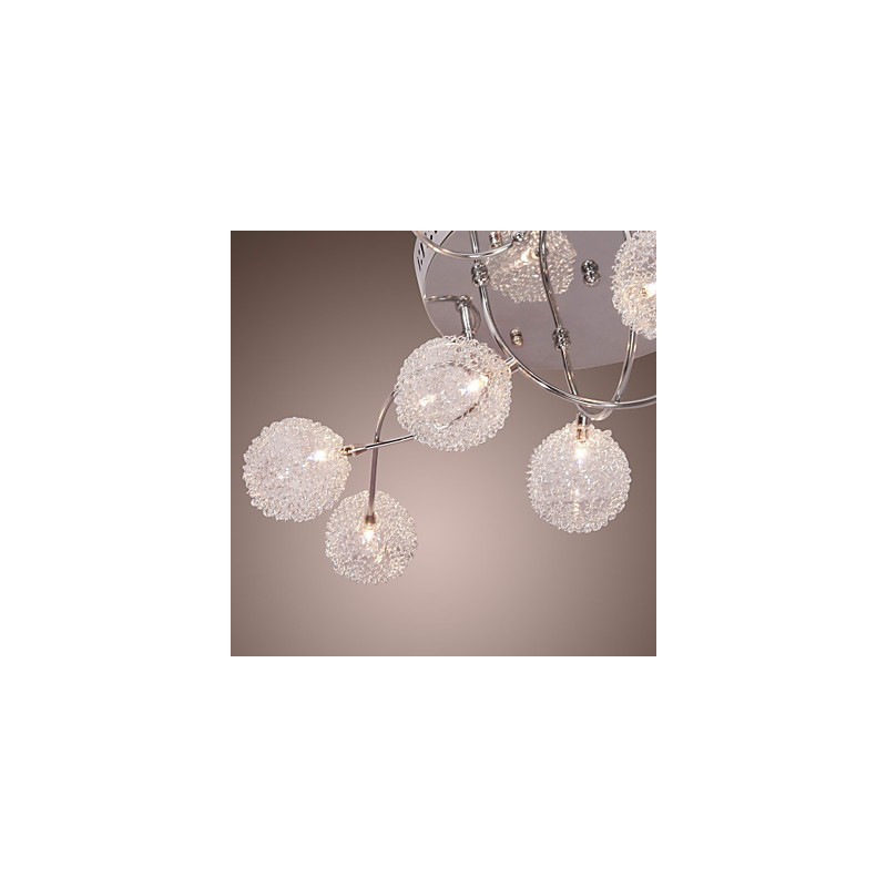 Plafoniera da soffitto G4 12 luci in ferro con paralumi in alluminio