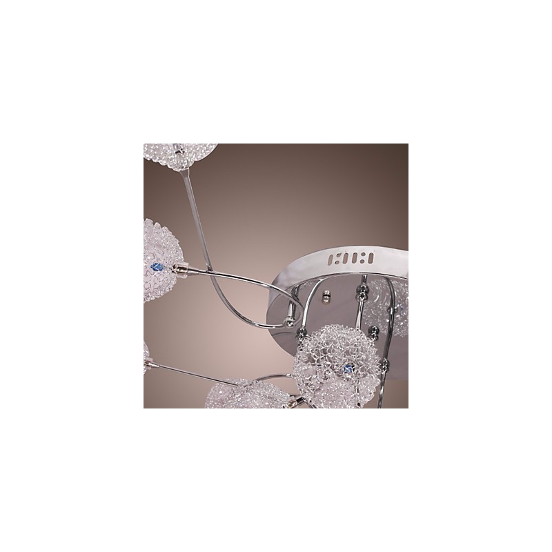Plafoniera da soffitto G4 12 luci in ferro con paralumi in alluminio