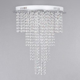 Plafoniera in cristallo a 8 luci in metallo galvanizzato contemporanea