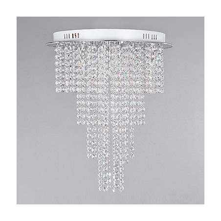 Plafoniera in cristallo a 8 luci in metallo galvanizzato contemporanea