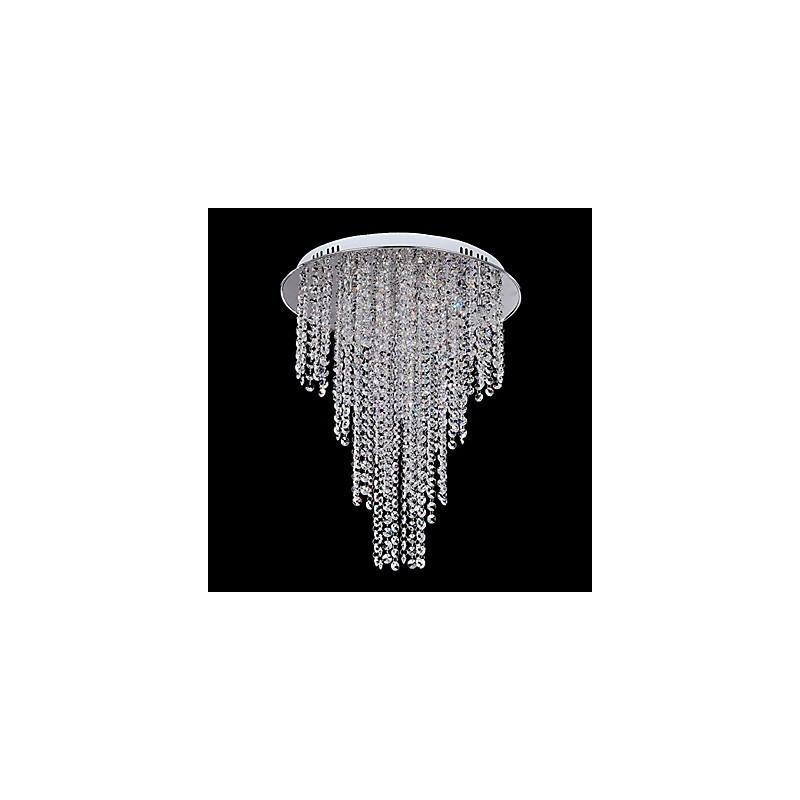 Plafoniera in cristallo a 8 luci in metallo galvanizzato contemporanea
