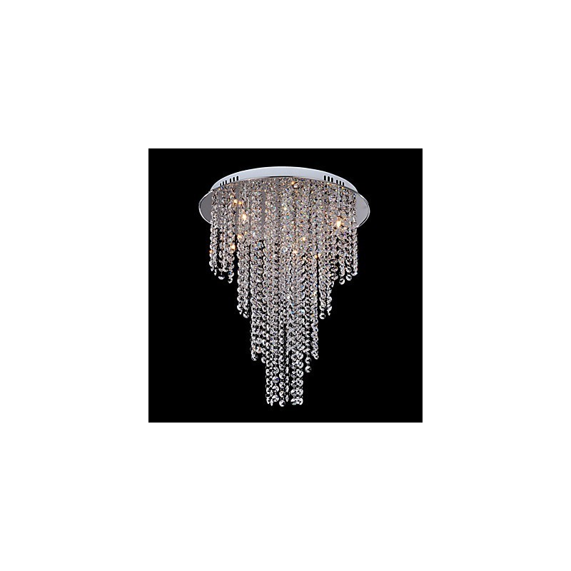 Plafoniera in cristallo a 8 luci in metallo galvanizzato contemporanea