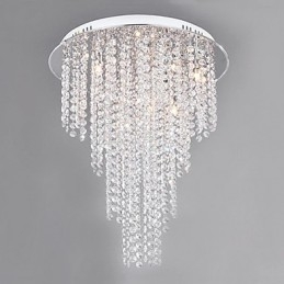 Plafoniera in cristallo a 8 luci in metallo galvanizzato contemporanea