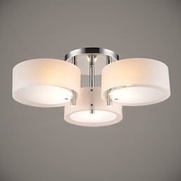 Plafoniera a filo moderna a 3 luci in metallo finitura cromo