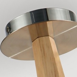 Plafoniera a filo moderna mini in bambù e legno, gialla, 2 luci E26/E27