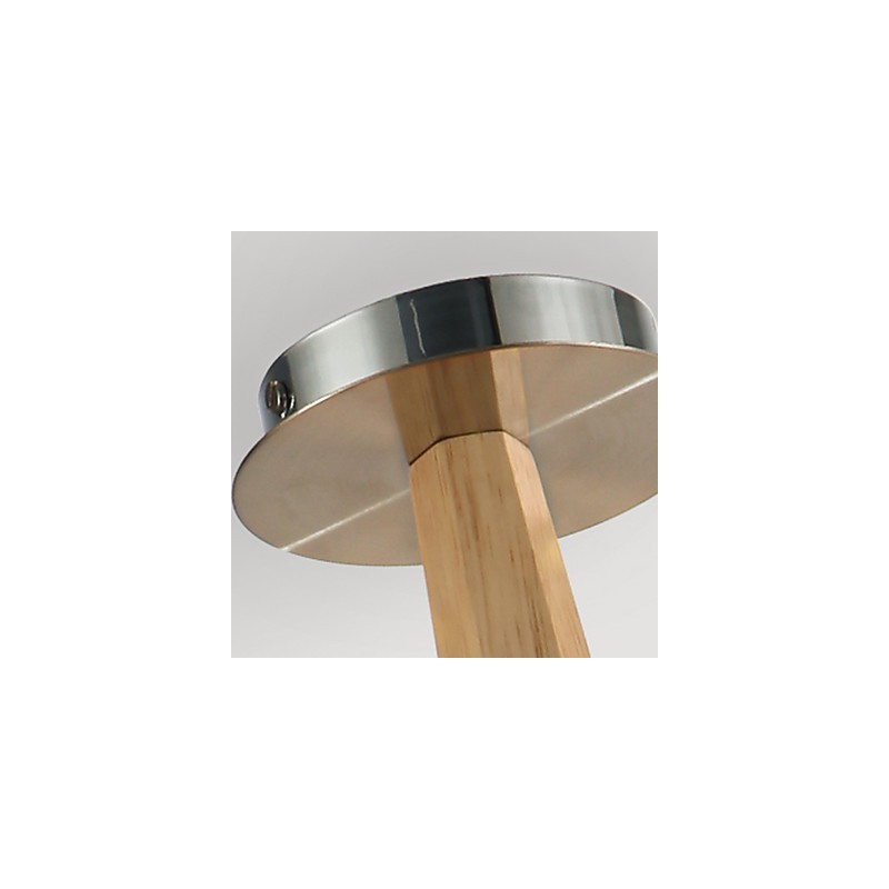 Plafoniera a filo moderna mini in bambù e legno, gialla, 2 luci E26/E27