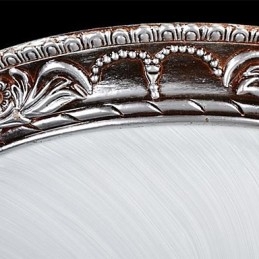 Plafoniera da soffitto in vetro bianco e resina argento intagliata retrò classica europea