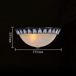 Plafoniera da soffitto in vetro e resina argento intagliata stile classico europeo
