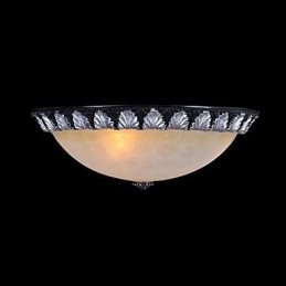 Plafoniera da soffitto in vetro e resina argento intagliata stile classico europeo