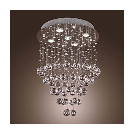 Lampadario a filo in cristallo K9 a 5 luci moderno