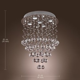 Lampadario a filo in cristallo K9 a 5 luci moderno