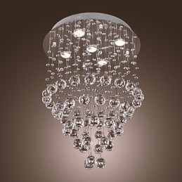 Lampadario a filo in cristallo K9 a 5 luci moderno