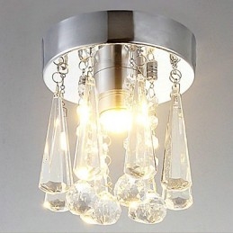 Plafoniera moderna in cristallo a corona 1 luce montaggio a filo