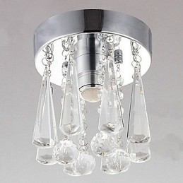 Plafoniera moderna in cristallo a corona 1 luce montaggio a filo