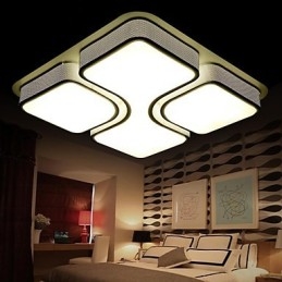 Plafoniera a filo LED integrato 24 W metallo elettroplaccato bianco 43 cm