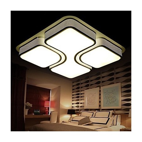 Plafoniera a filo LED integrato 24 W metallo elettroplaccato bianco 43 cm