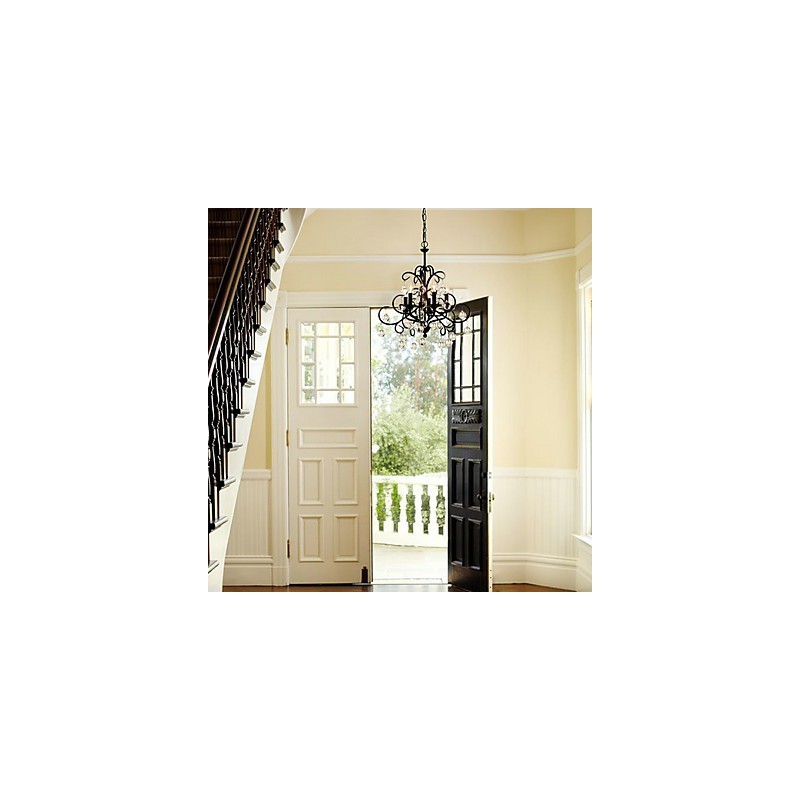 Lampadario classico in cristallo, metallo, 1 livello, E12/E14, 55 cm