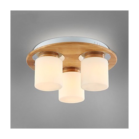 Plafoniera a filo in legno e bambù stile country 40 cm