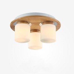Plafoniera a filo in legno e bambù stile country 40 cm