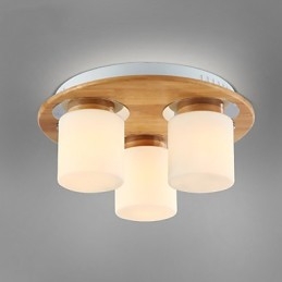Plafoniera a filo in legno e bambù stile country 40 cm