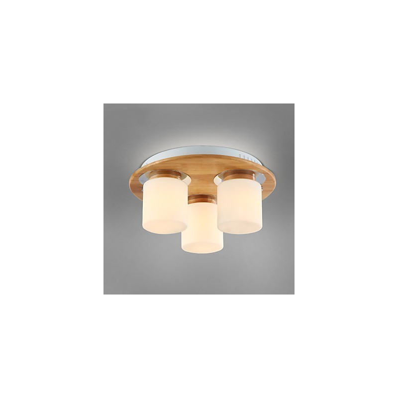 Plafoniera a filo in legno e bambù stile country 40 cm