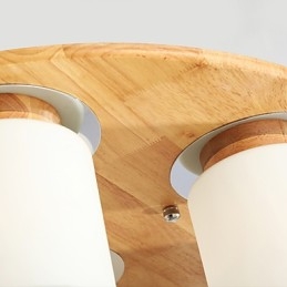 Plafoniera a filo in legno e bambù stile country 40 cm