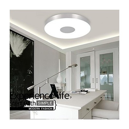 Plafoniera LED a filo moderna contemporanea in metallo spazzolato 36 x 36 cm