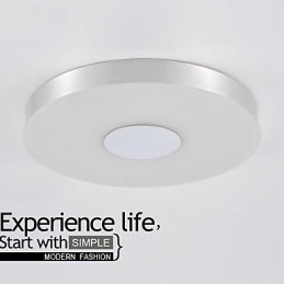 Plafoniera LED a filo moderna contemporanea in metallo spazzolato 36 x 36 cm