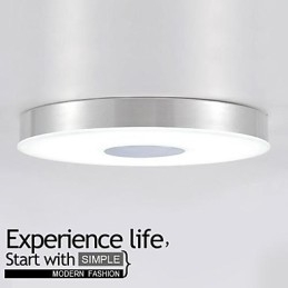 Plafoniera LED a filo moderna contemporanea in metallo spazzolato 36 x 36 cm