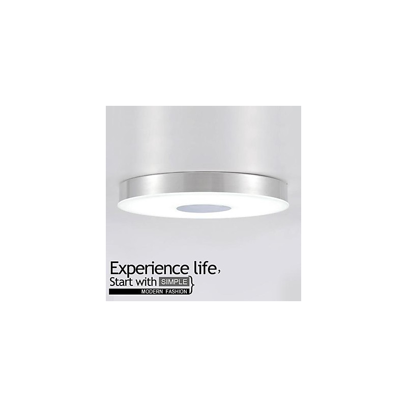 Plafoniera LED a filo moderna contemporanea in metallo spazzolato 36 x 36 cm