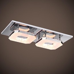 Plafoniera a filo moderna in acrilico galvanizzato e acciaio inox 16 W, 2 luci