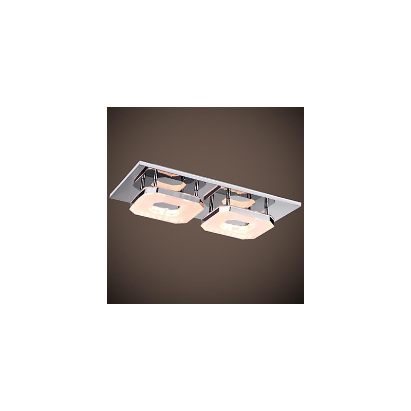 Plafoniera a filo moderna in acrilico galvanizzato e acciaio inox 16 W, 2 luci
