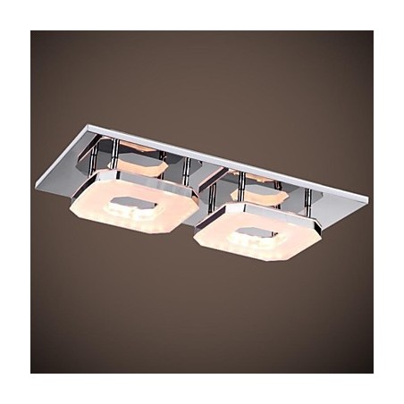 Plafoniera a filo moderna in acrilico galvanizzato e acciaio inox 16 W, 2 luci