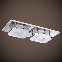 Plafoniera a filo moderna in acrilico galvanizzato e acciaio inox 16 W, 2 luci