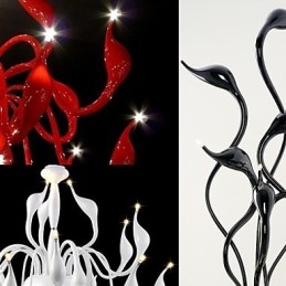 Lampadario moderno contemporaneo in metallo dipinto a sospensione