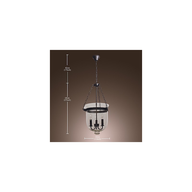 Lampadario mini vintage classico tradizionale elettrolitico in vetro trasparente