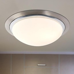 Plafoniera moderna a filo 1 luce in vetro e metallo 29x35 cm E26/E27