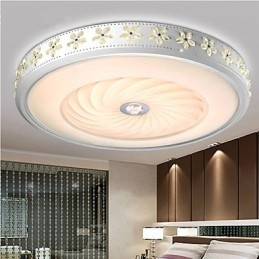 Plafoniera LED a filo moderna contemporanea in cristallo e vetro bianca 24 W 42 cm