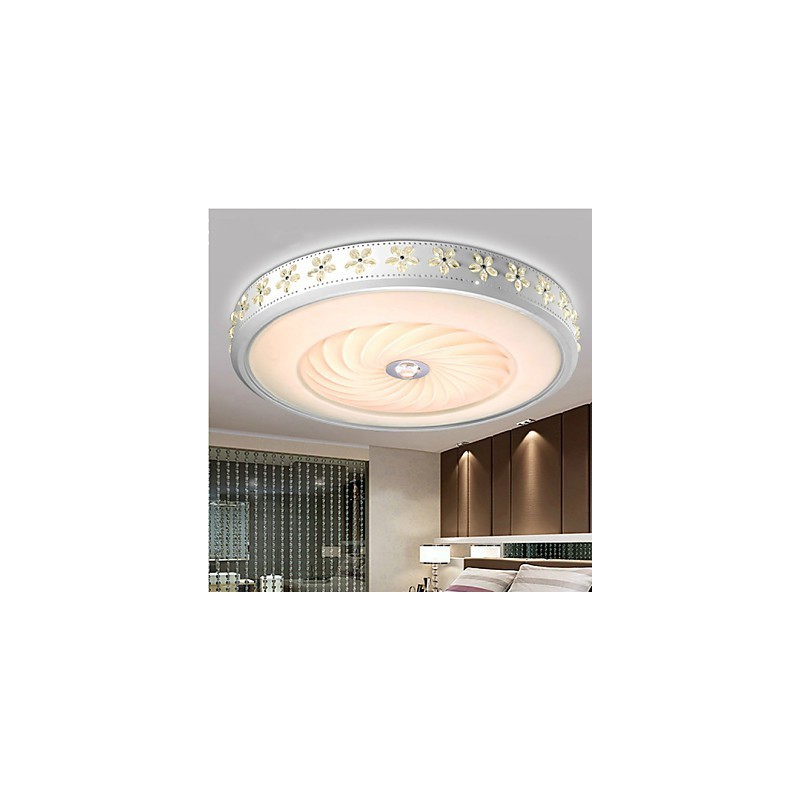 Plafoniera LED a filo moderna contemporanea in cristallo e vetro bianca 24 W 42 cm