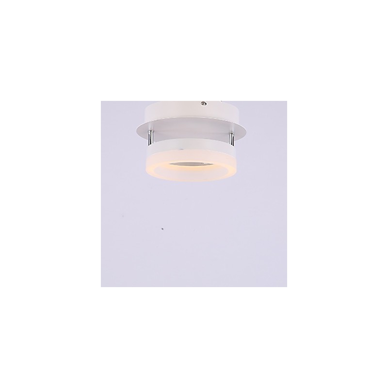 Plafoniera a filo moderna in metallo bianco con LED integrato 6 W