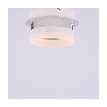 Plafoniera a filo moderna in metallo bianco con LED integrato 6 W