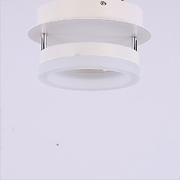 Plafoniera a filo moderna in metallo bianco con LED integrato 6 W